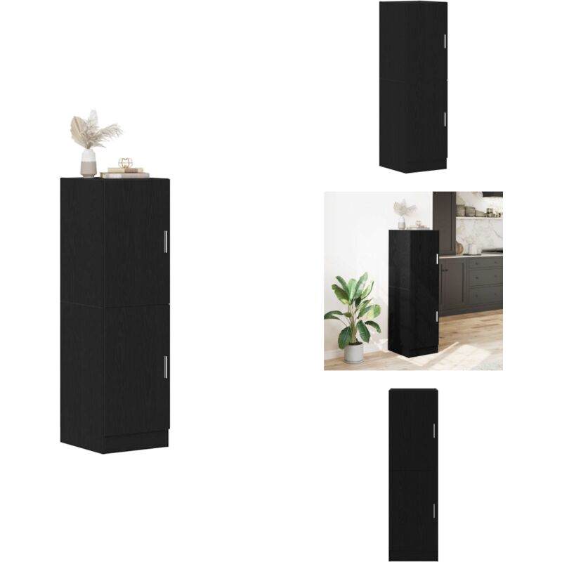 Küchenschrank Schwarz 38x41,5x131,5 cm Holzwerkstoff - Küchenschrank - Küchenschränke - Schrank - Vorratsschrank