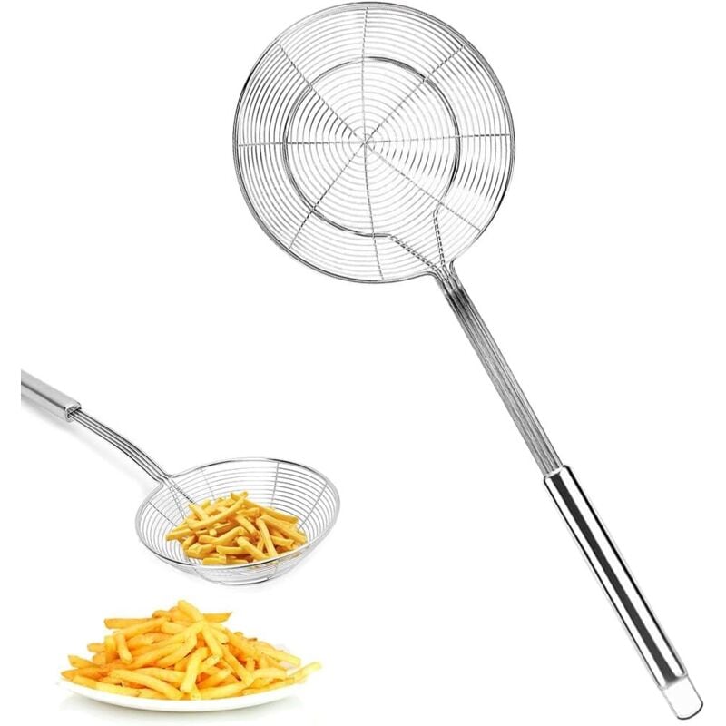 Küchenspinne, Schaumkelle aus Edelstahl, Schaumkelle mit Griff, Schaumkelle, zum Kochen, Grillen, Dämpfen und Schöpfen von Speisen (14 cm)