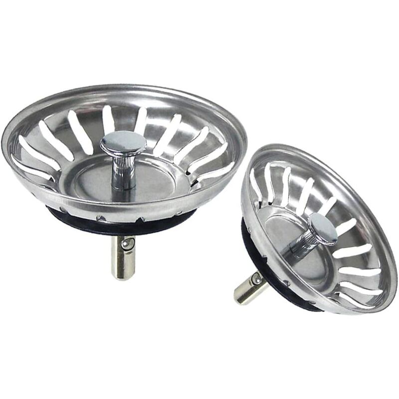 Küchenspüle-Sieb, Spülbecken-Sieb-Stopper-Filter, Edelstahl-Spülbecken-Abtropfgestell für Ihre Küche, Badezimmer, Durchmesser 79 mm (2 Packungen)