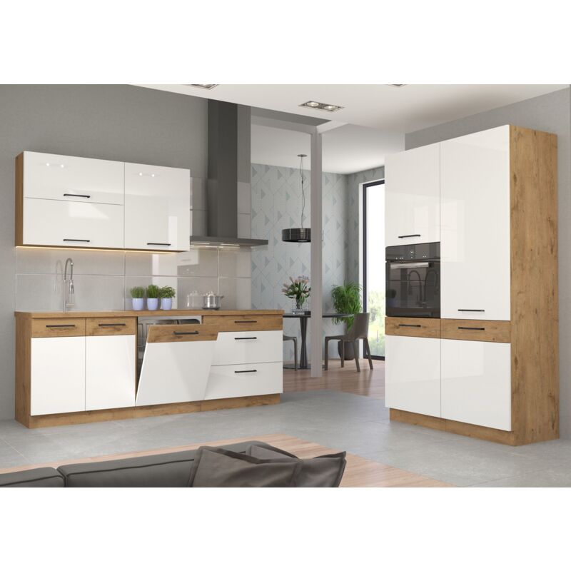 Küchen Preisbombe - Küche vigo Hochglanz weiß Lancelot 220 + 120 Küchenzeile Küchenblock Einbauküche