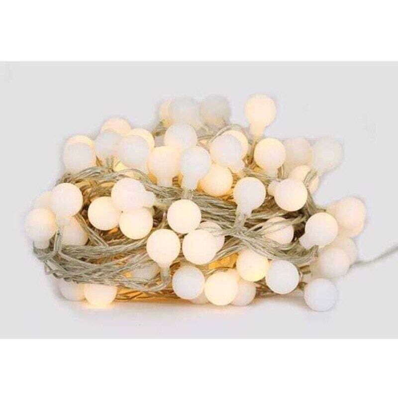 Kugelförmige Lichterkette, 10 m, 100 LEDs, Weihnachtsbeleuchtung für den Innen- und Außenbereich, mit Fernbedienung und Timer, wasserdicht, 8 Modi,