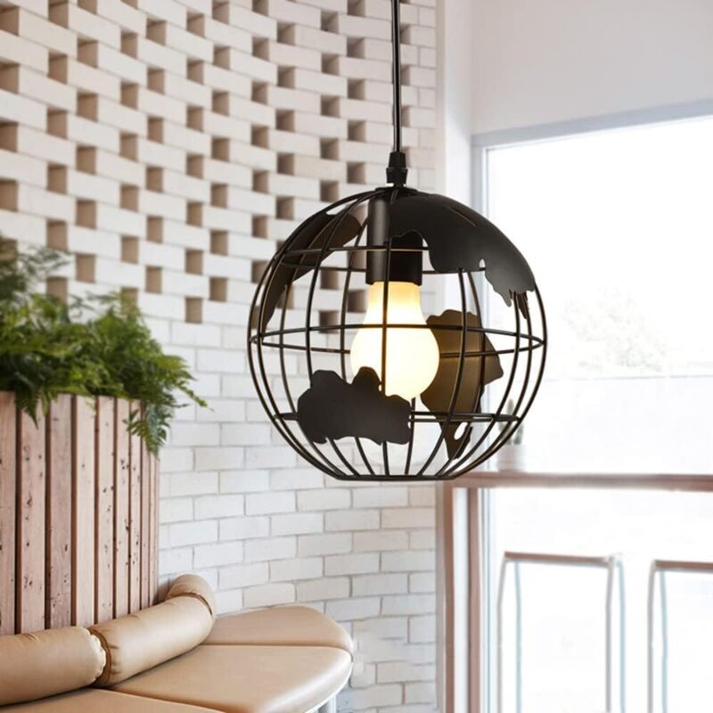 Kugelförmige Pendelleuchte Esszimmer Schlafzimmerleuchte Industrielle Edison Deckenleuchte Sphärische Retro-Kronleuchter Kreative LED-Kronleuchter