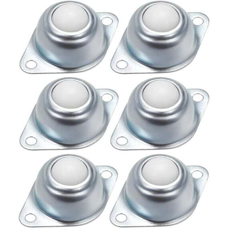 Kugelgelagerte Rollen für Möbel, Transferrollen, verzinkte Eisenkugellager mit Nylonkugeln für Möbel, Rollstühle, 6 Stück