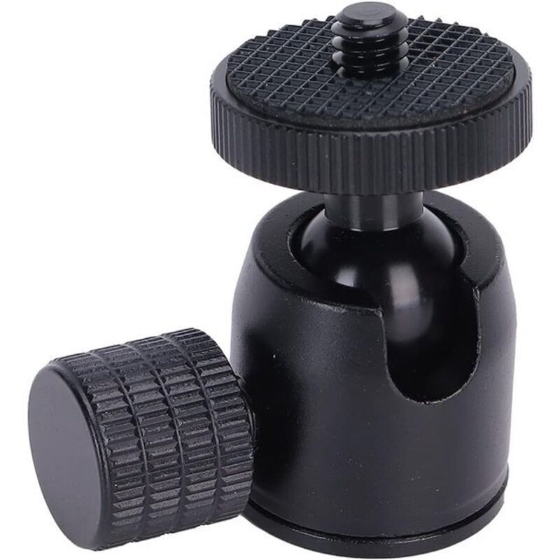 Kugelkopf für Stative mit 1/4-Zoll-Schraube – Blitzschuhadapter für DSLR-Kameras – Ringlicht – Stativzubehör – Einbeinstativ – Schwarze Kugel