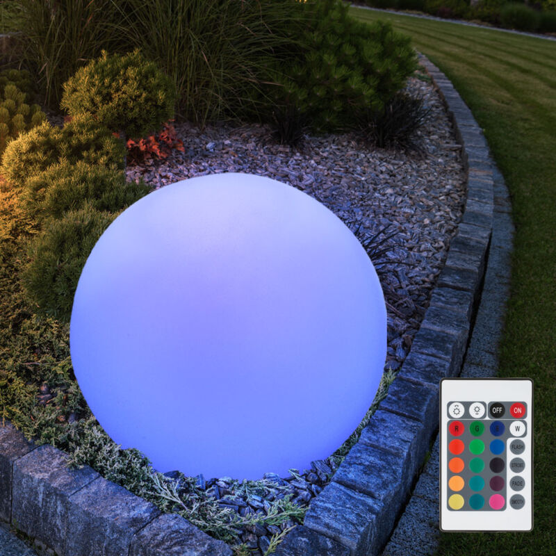 Kugelleuchte Erdspieß Steckleuchte Gartendeko Kugellampe Außenleuchte, inkl. Kabel, Fernbedienung dimmbar, rgb led 8,5W 806Lm, DxH 30x45 cm