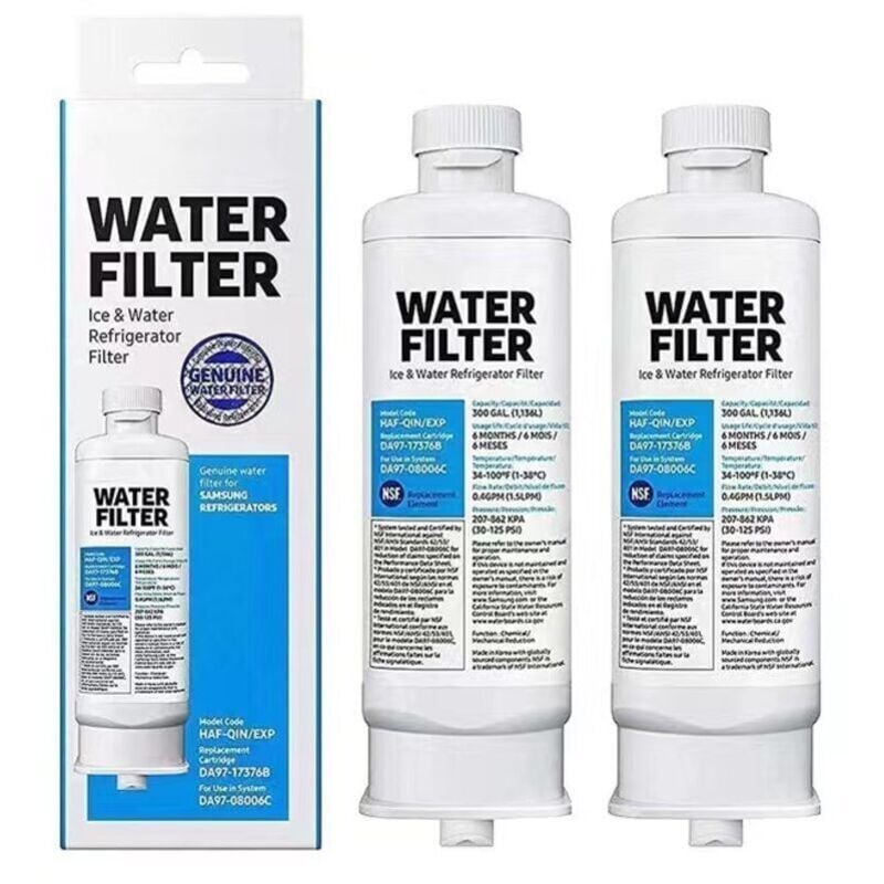 Kühlschrank-Ersatzteile: 2x Samsung Kühlschrank-Wasserfilter, kompatibel mit DA97-17376B Kühlschrankkartusche (HAF-QIN/EXP), Ersatzteile