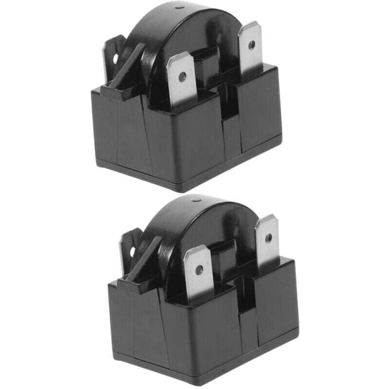 Kühlschrank-Kompressor-Startrelais, 2 Stück Kühlschrankstarter, Kühlschrank-Startgerät, Kühlschrank-Kompressor-Überlastschutz, Schwarz 4.7