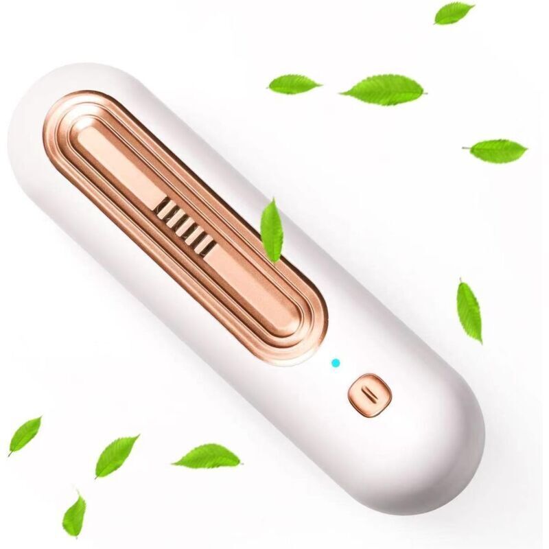 Kühlschrank-Lufterfrischer, tragbarer Kühlschrank-Lufterfrischer mit 2 Geschwindigkeitsstufen, wiederaufladbarer Gold-Kühlschrank-Geruchsentferner