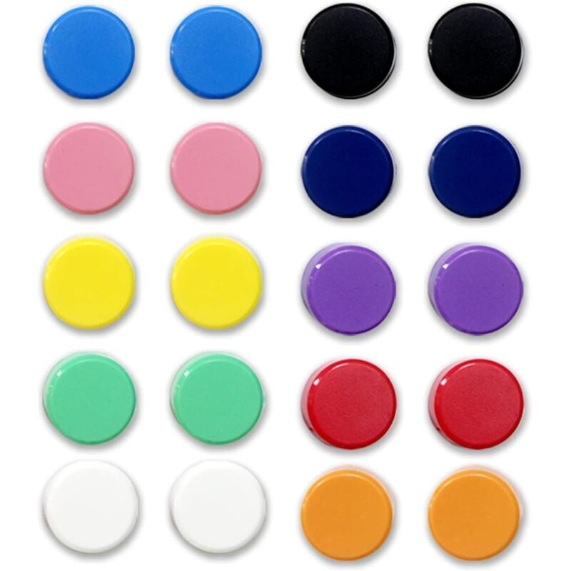 Kühlschrankmagnete, 20er-Pack – Starke Magnete für Whiteboards, Kühlschränke, Büros, Schulen, Haushalte – Mini-Magnete in 10 Farben
