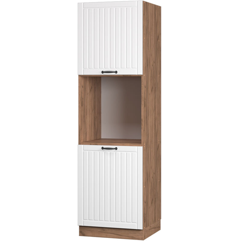 Herdumbauschrank Fame-Line, Weiß Landhaus, 60 cm offen, Vicco