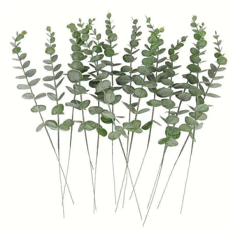 Künstliche Eukalyptuszweige, künstliche Eukalyptusstiele, Simulation von Eukalyptusblättern, künstliche Pflanze für Hochzeit, Zuhause, Küche,