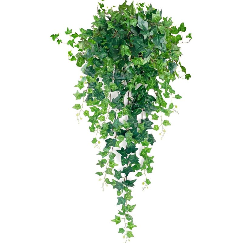 Künstliche Hängepflanze, künstlicher Efeu, 120 cm, Kunstpflanzen für drinnen und draußen, künstlicher grüner Efeu, hängendes Laub, Dekoration für