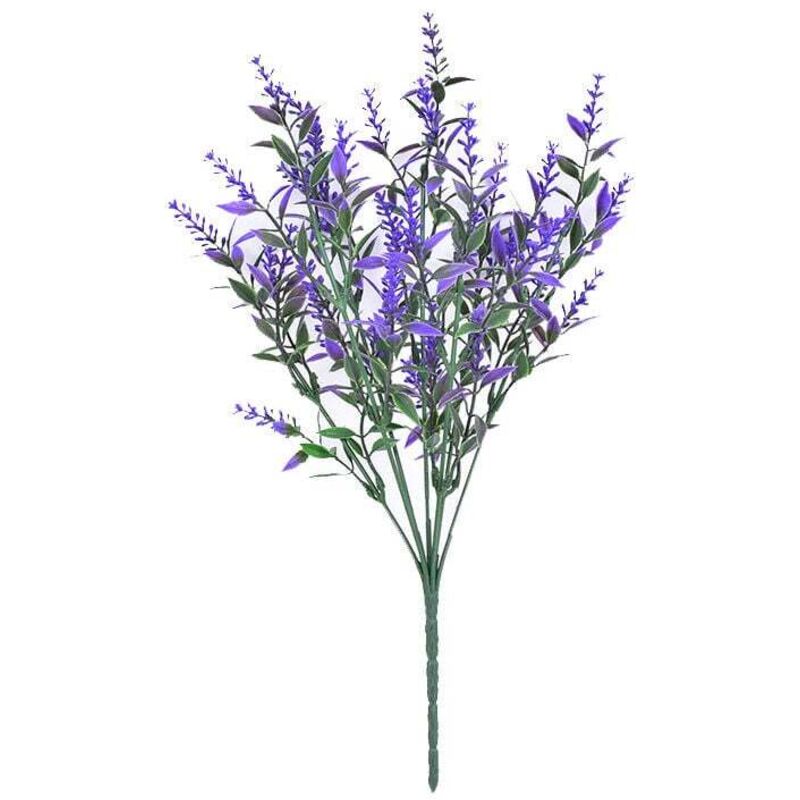 Künstliche Lavendelblüten, 6er-Set künstliche Lavendelsträuße für die Außendekoration, UV-beständig, farbecht, lila künstliche Blütenpflanze
