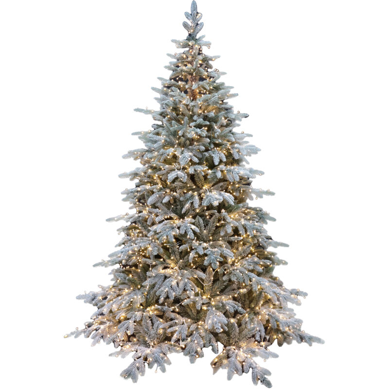 Künstlicher Weihnachtsbaum St. Moritz – Grüner verschneiter Tannenbaum H 240 cm x B 165 cm Extra dicht mit Real-Touch-Effekt, 3000 integrierten