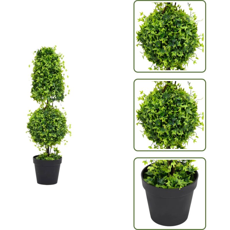 Künstlicher Buchsbaum mit Topf Grün 100 cm - Künstlicher Buchsbaum - Dekorative Pflanze - Grünpflanzen - Indoor Pflanzen - Outdoor Pflanzen