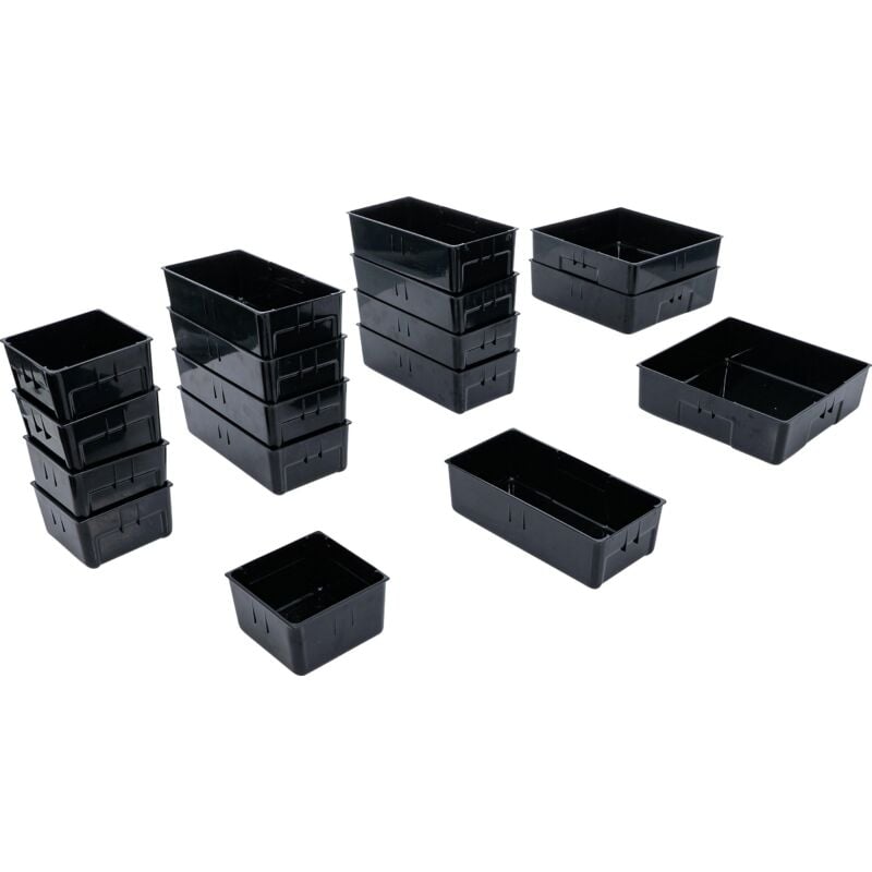 Kunststoff-Ablagefächer für Werkstattwagen 17-tlg.