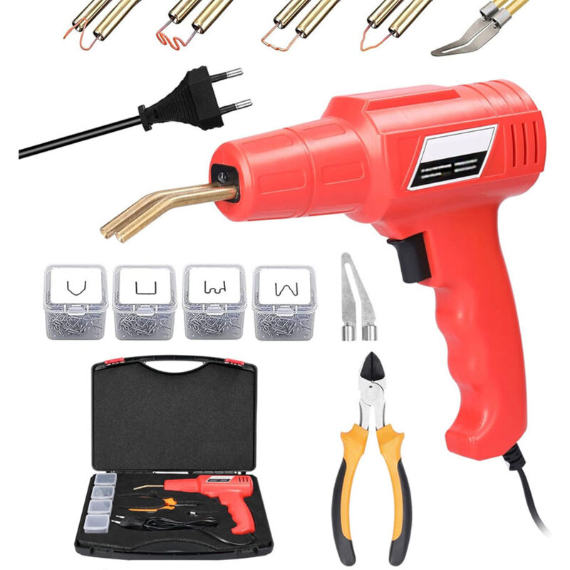 Kunststoff-Schweißgerät 50 w, Geevorks 50 w, tragbares Kunststoff-Schweißgerät, Panel-Risse-Reparatur-Set, kommt mit 4 Beuteln mit Heftklammern,