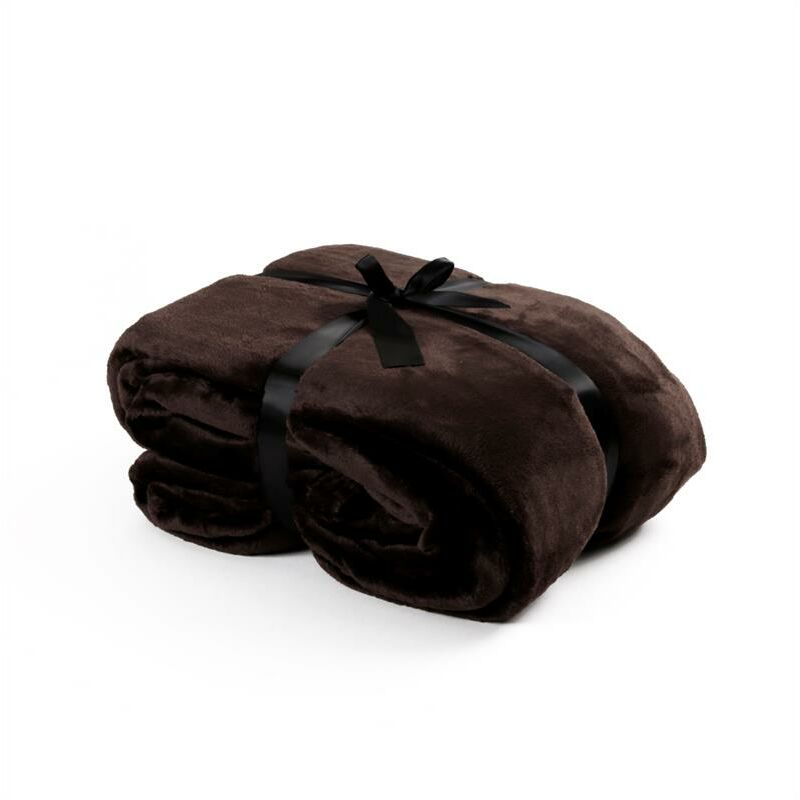 Kuscheldecke Tagesdecke Wohndecke 220 x 240 cm Flanell Decke Bettüberwurf xxl Braun