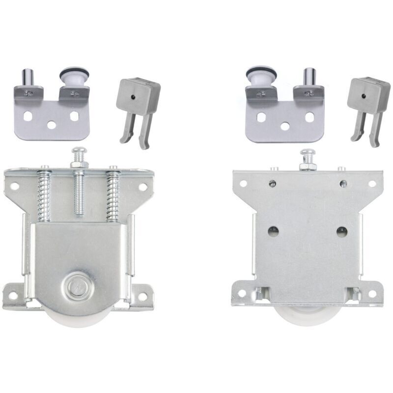 2 Paar Schiebetürrollen, Räder für Kleiderschränke, Möbel, Schränke, Fenster und Schiebetüren (Silber) - KZQ