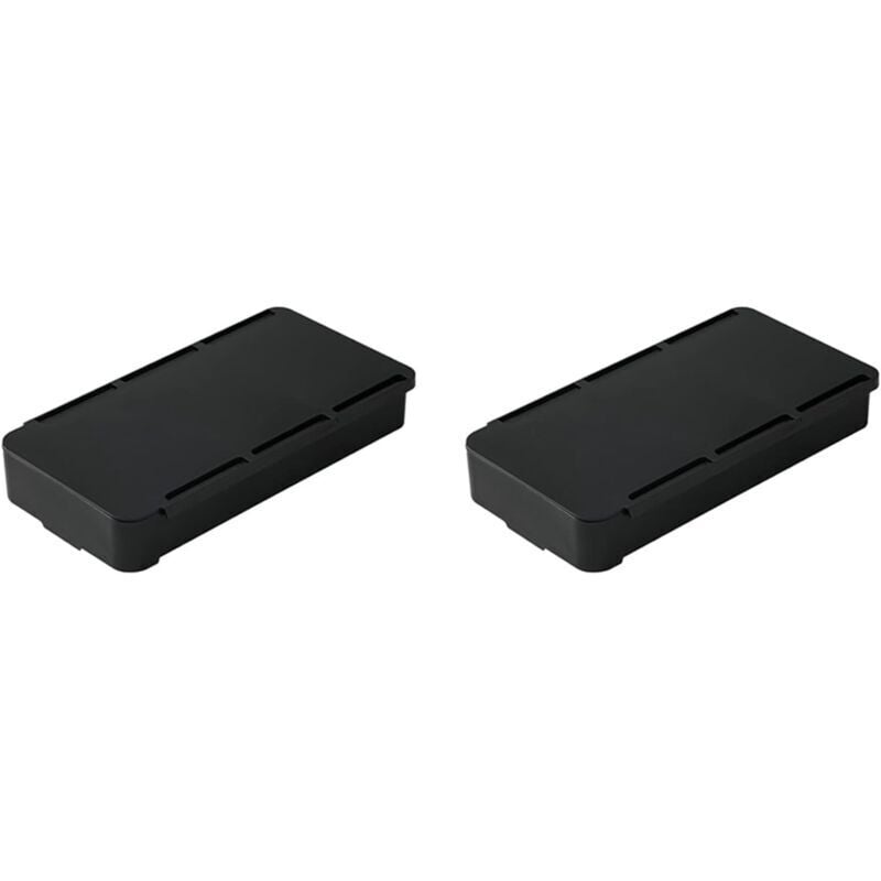 KZQ - 2er-Pack unsichtbarer Schubladen-Organizer unter dem Schreibtisch, selbstklebende Schubladenteiler für Bürobedarf, Make-up, Schwarz