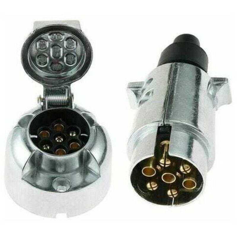 7-poliger Anhänger-Stecker aus Metall und 7-polige Anhänger-Buchse aus Metall, 12 v, 7-poliger Anhänger-Steckdosen-Adapter, 7-poliger Stecker für