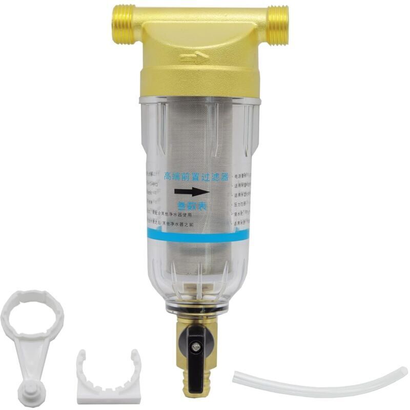 8,5 × 8,5 × 19,5 cm) Wiederverwendbarer und waschbarer Wasserfilter – Wasserhahn-Wasserfilter, Wasserfilter, Spin-Down-Sedimentfilter,