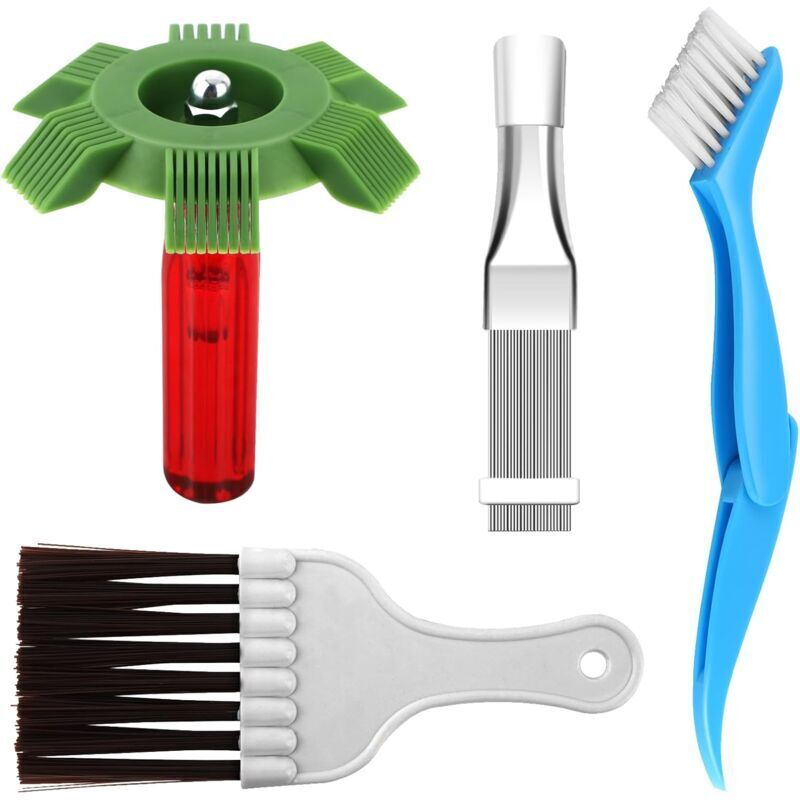 Klimaanlagen-Kondensator-Reinigungsbürste, 4-teiliges Split-Klimaanlagen-Reinigungsset, Klimaanlagen-Lamellen-Reinigungsbürste,