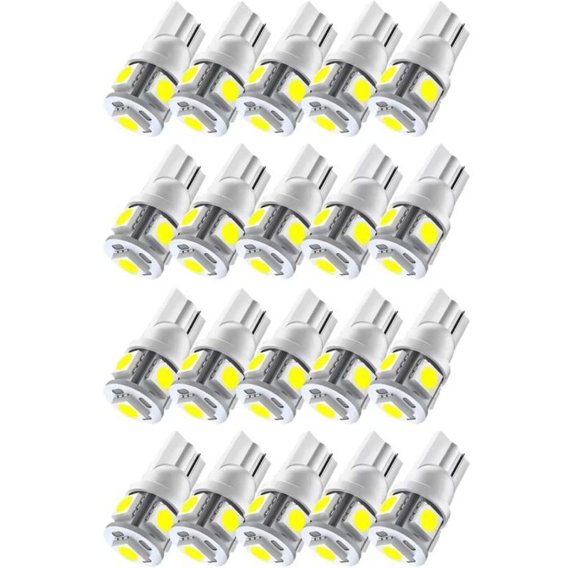 Packung mit 20 W5W-Glühbirnen T10 Premium 5 smd-led Innenraum, Kennzeichen, Positionslicht - KZQ