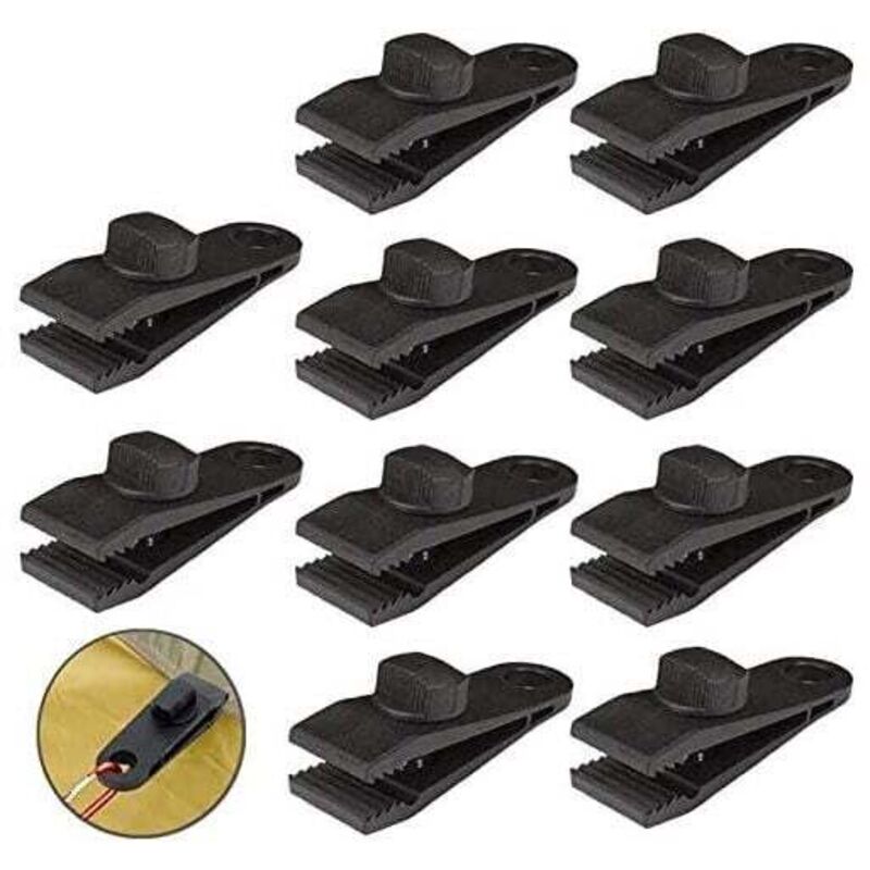 Planenklammern, 8 x 3 x 2,5 cm, windbeständige Klammern für Markisen, Outdoor-Camping, Wohnwagen-Markisen, Autoabdeckungen, Poolabdeckungen (10