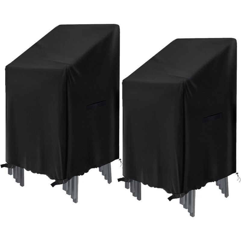 KZQ - Stapelbare Stuhlhussen (2er-Pack, 75 x 75 x 120 cm), wasserdichtes Oxford-Gewebe, Outdoor-Stuhlhussen für Garten und Balkon.