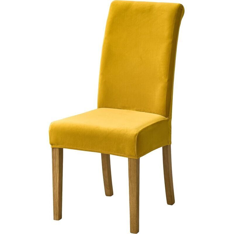 Stuhlhussen aus Samt für Esszimmerstühle, dehnbare, superweiche Stuhlhussen für Haustiere und Kinder (2er-Pack, Kurkuma) - KZQ