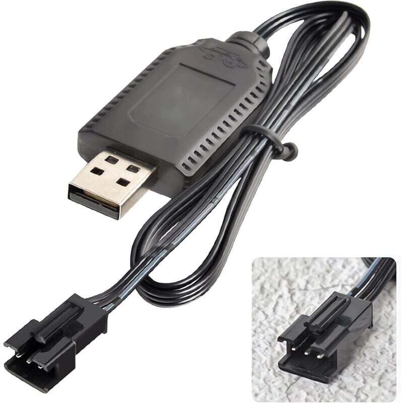 USB-Ladegerät, universelles RC-Kabel mit SM-3P-Stecker für 2S 7,4 v LiPo-Akku, kompatibles RC-Auto, RC-Boot, RC-Drohne, RC-Flugzeuge und andere