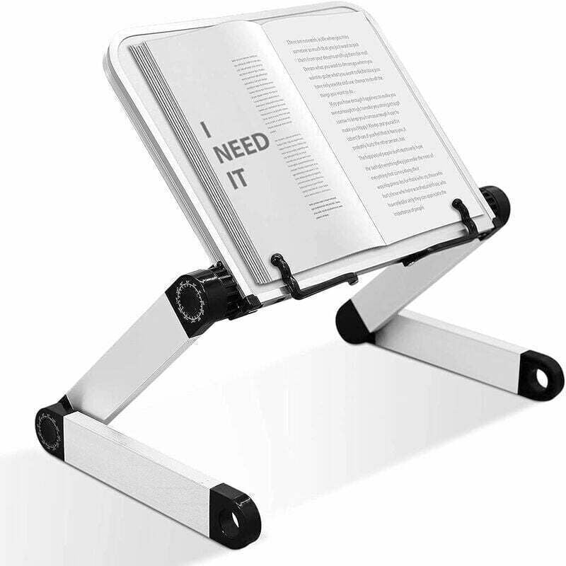 Verstellbarer Buchständer, verstellbare Höhe und Winkel, ergonomischer Buchständer mit Clips für große Bücher, Musikbücher, Tablets und Kochrezepte.