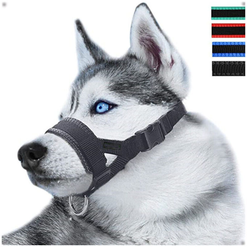 Odipie - l, Schwarz) Verstellbarer Hundemaulkorb aus Nylon, Anti-Bell- und Anti-Biss-Maulkorb