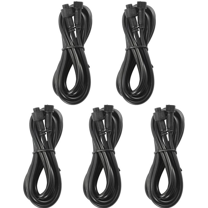 LaBlanc – 10 Stück 1 m langes 2-Pin-Verlängerungskabel IP67 wasserdicht für LED-Lampen, Farb-RGB-LED-Spot, Außenbeleuchtung, Einbaustrahler für den