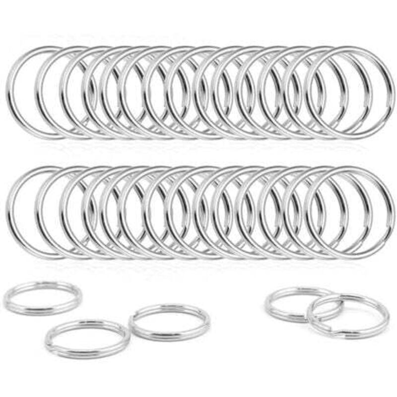 Lablanc - 100 Stück 25 mm kleine Schlüsselanhänger, geteilter Schlüsselanhänger, Metall-Schlüsselanhänger, Autoschlüssel, Heimwerken und Basteln für