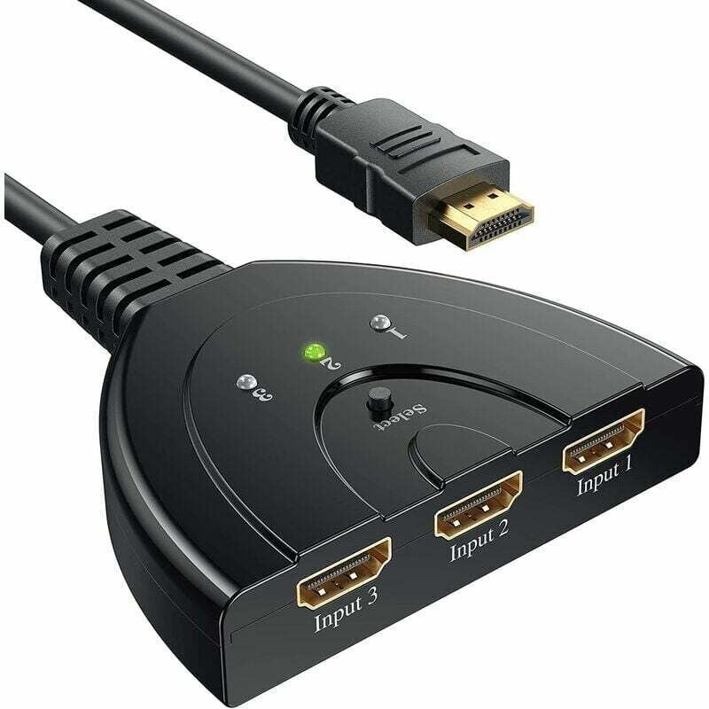1080P-Switch, 3-Port-HDMI-Switch, HDMI-Switch-Auswahl, manueller Splitter, 3 Eingänge auf 1 Ausgang, HDMI-Switcher, Full HD1080p/3D, unterstützt mit