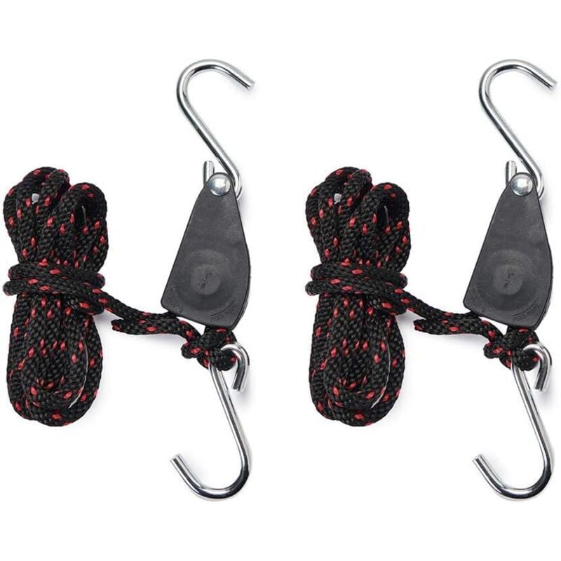 Lablanc - 1/4 Zoll Seil-Ratschengurte für Pflanzenlicht, 2 Stück, verstellbares Hakenseil