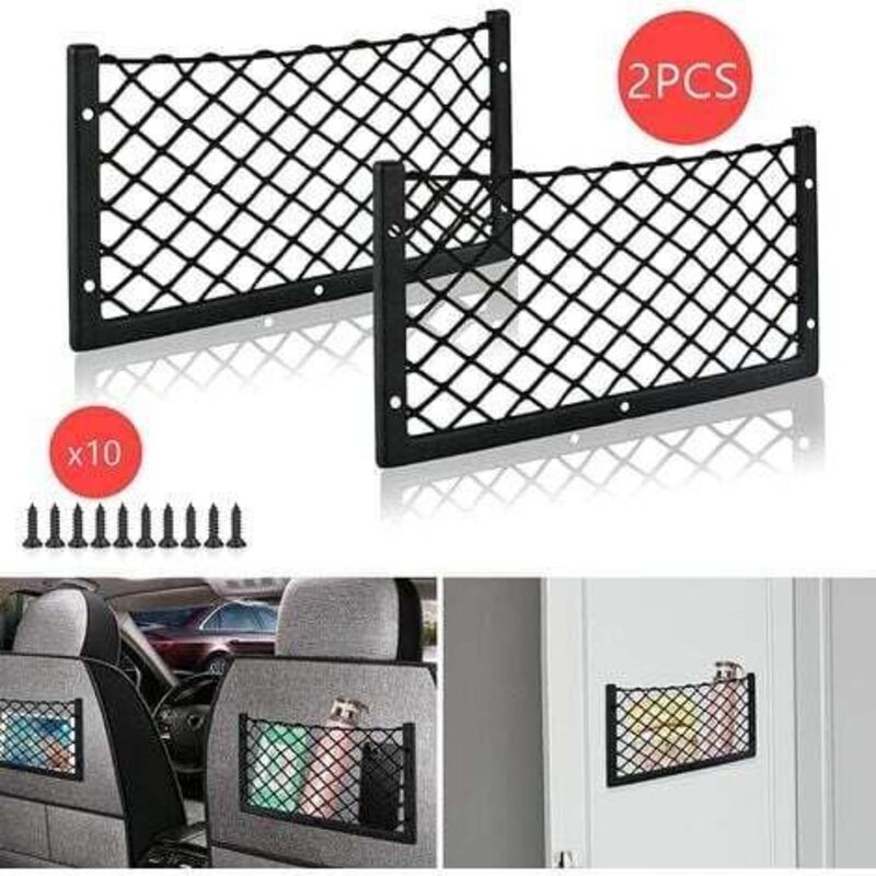 LaBlanc - 2-teiliges Kofferraumnetz 36x18CM, Aufbewahrungsnetz für Autos, Kofferraum-Organizer-Tasche, Auto-Taschenorganizer für Autos, Wohnmobile,