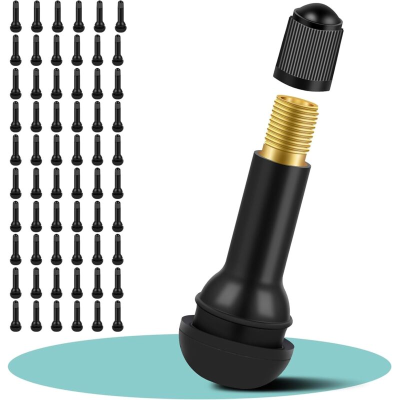 60 Stück TR414 Autoreifenventil, Gummi-Autoventil, Schlauchlos-Reifenventil, Snap-in-Gummiventile Felgen für Auto, Motorrad, Fahrrad - Lablanc