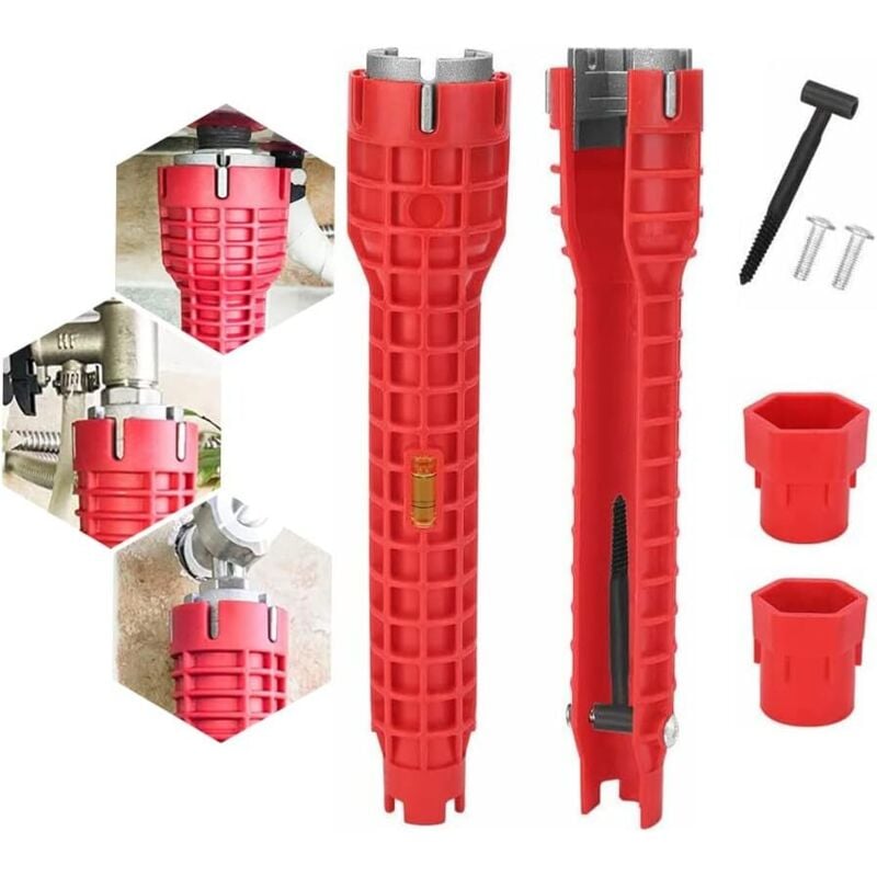 8-in-1-Wasserhahn-Steckschlüssel – Waschbecken-Wasserhahn-Installationswerkzeug – für Toilettenschüssel, Waschbecken, Wasserhahn, Badezimmer, Küche,