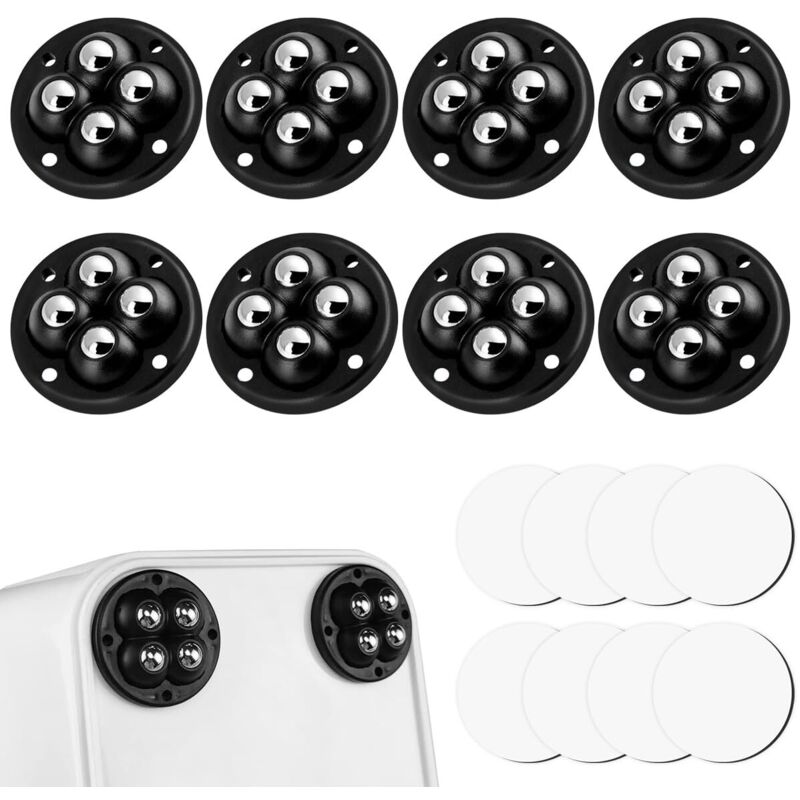 8 Stück Kugelrollen, 360-Grad-Mini-Rollen, selbstklebende Kugelrollen, Mini-Universalrollen, für Möbel, für Aufbewahrungsboxen, kleine Möbel - Lablanc