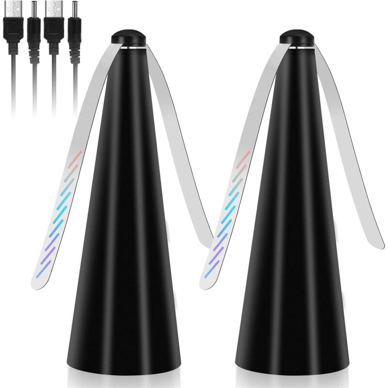 Lablanc - Anti-Fliegen-Ventilator, 2 Stück, Außen- und Innenflügel, abweisend, um Fliegen vom Tisch fernzuhalten, mückenabweisender Ventilator für