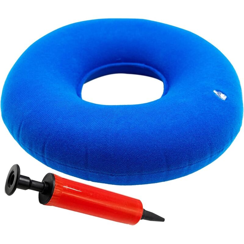 Aufblasbares Donut-Sitzkissen, bequemes medizinisches Hämorrhoiden-Kissen, ergonomisches rundes aufblasbares Sitzkissen mit Inflator, Donut-Kissen