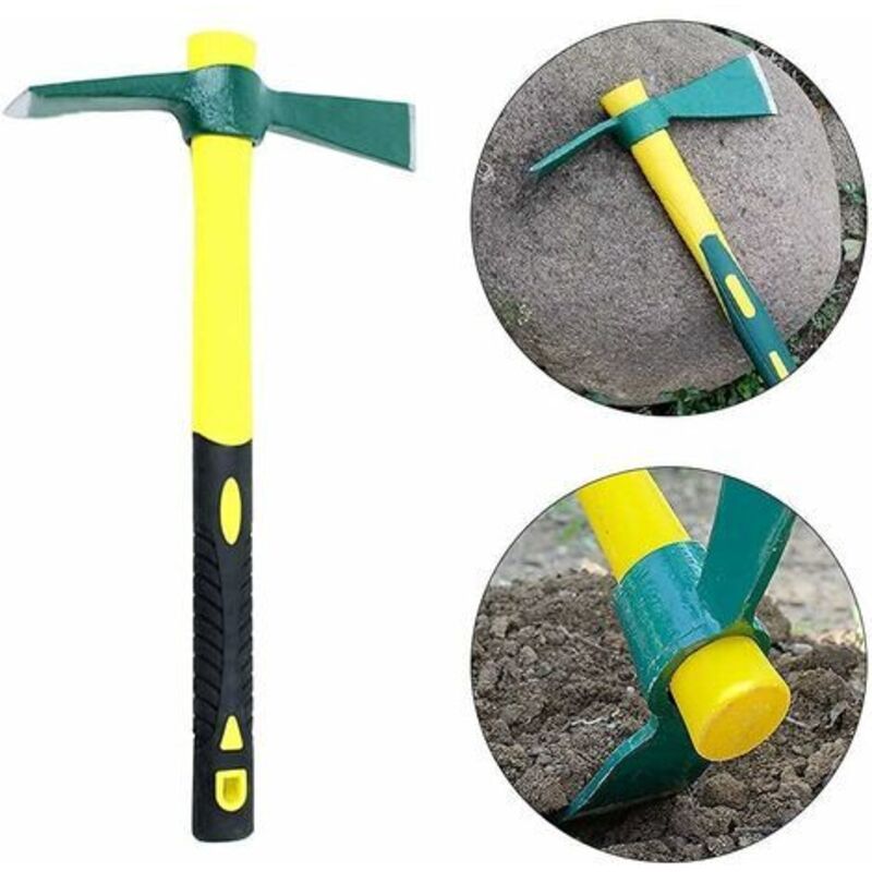 Hacken Mini-Spitzhacke Gartengeräte Unkrautjäten Mini-Stahlpickel Fiberglasgriff Baumpickel Gartengeräte Landwirtschaft - Lablanc
