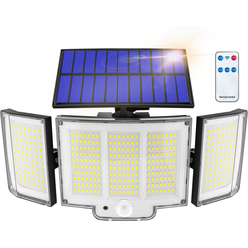 Solar-Außenlampe, 1 Einheit, 1500 lm, IP65, 270°-Sensor, 3 Modi, Solar-Außenbeleuchtung, leistungsstarke Solar-Außenlampe, leistungsstarke