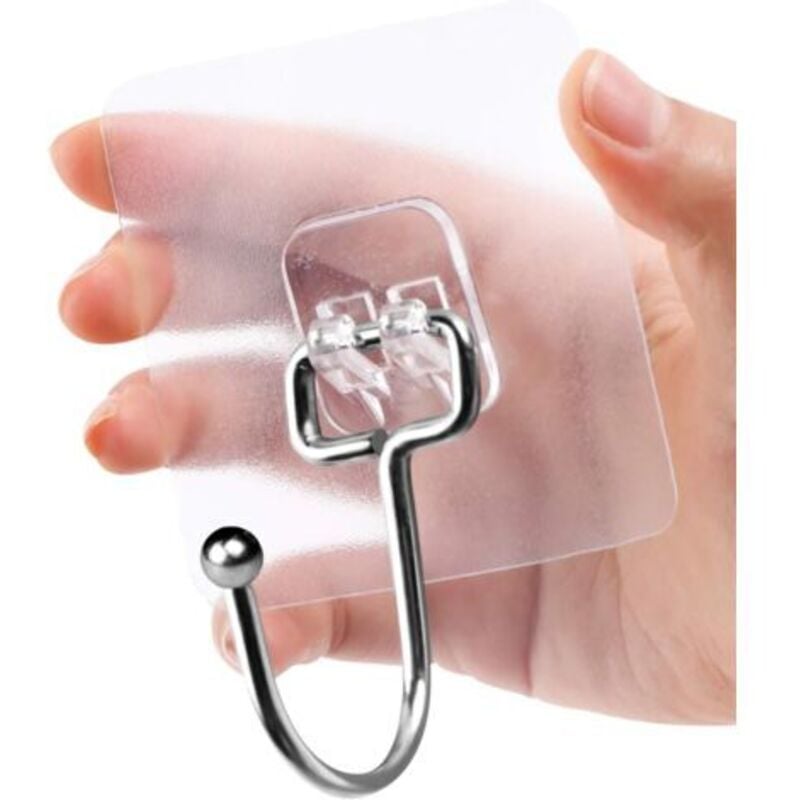 Transparente Klebehaken, 8 Stück, wasserdicht, strapazierfähig, transparente Haken, 20 kg (max.), Badezimmer-Klebehaken für Schlafzimmer, Badezimmer,