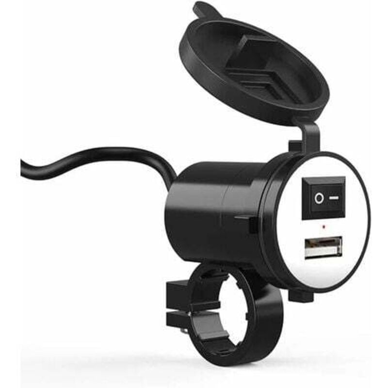 LaBlanc – Wasserdichtes Motorrad-USB-Ladegerät 12 V, universelle Motorrad-Lenkerhalterung, wasserdichtes USB-Motorrad-Ladegerät, schnelles