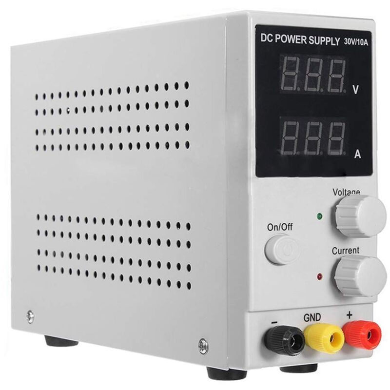 Labornetzteil, DC-Netzteil 0-30V 0-10A Einstellbares DC-Netzteil, Einstellbares Netzteil mit LED-Anzeige, Strommessgerät für Netzteil, Stabilisiertes