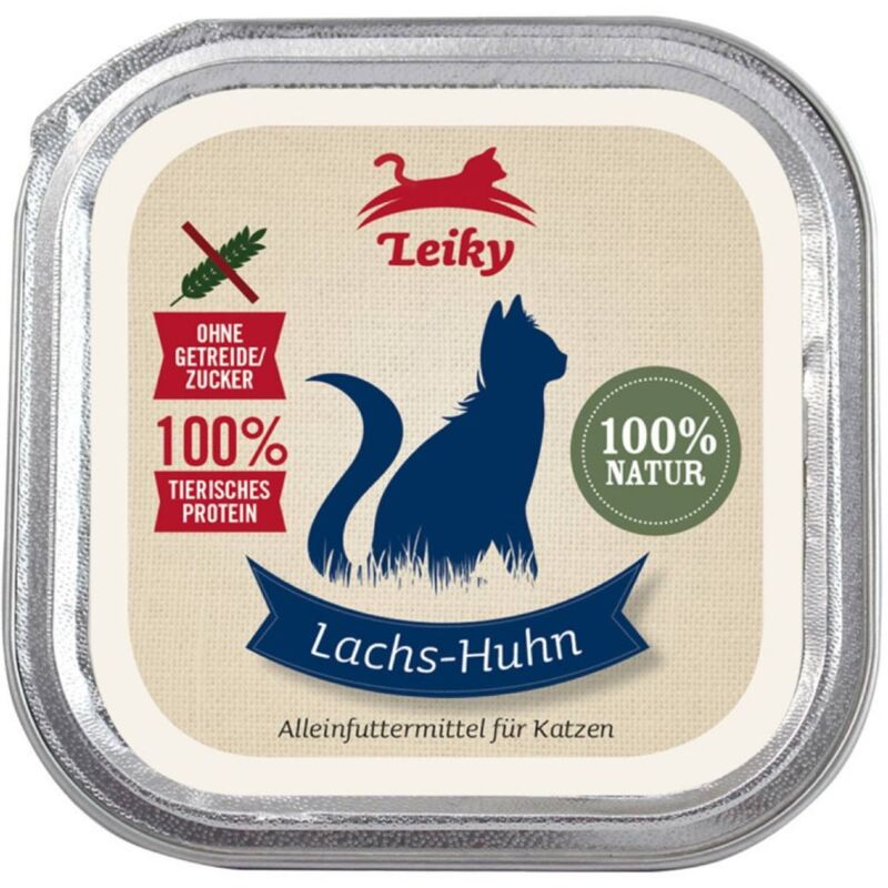 Lachs mit Huhn für Katzen Nassfutter Vitamine, Mineralstoffe, Taurin Leiky